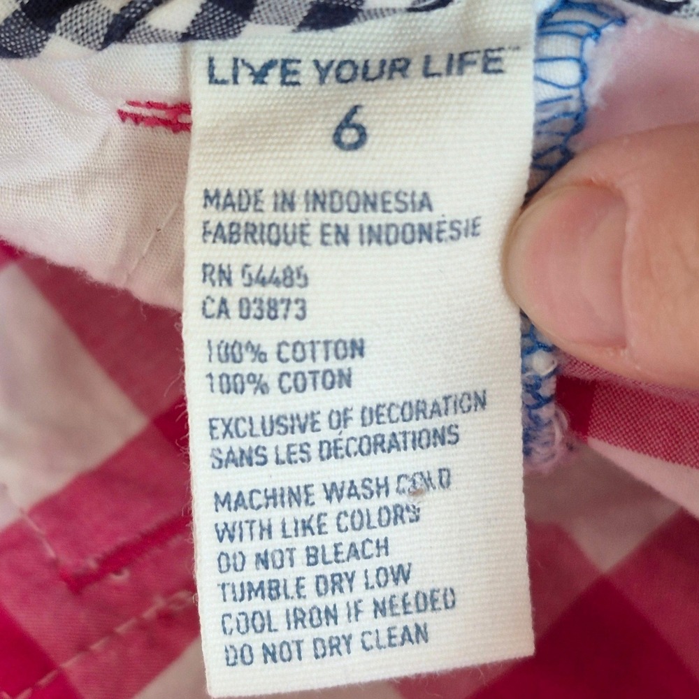 American Eagle Y2K Live Your Life pink white gingham plaid shorts women's 6 - Picture 8 of 9